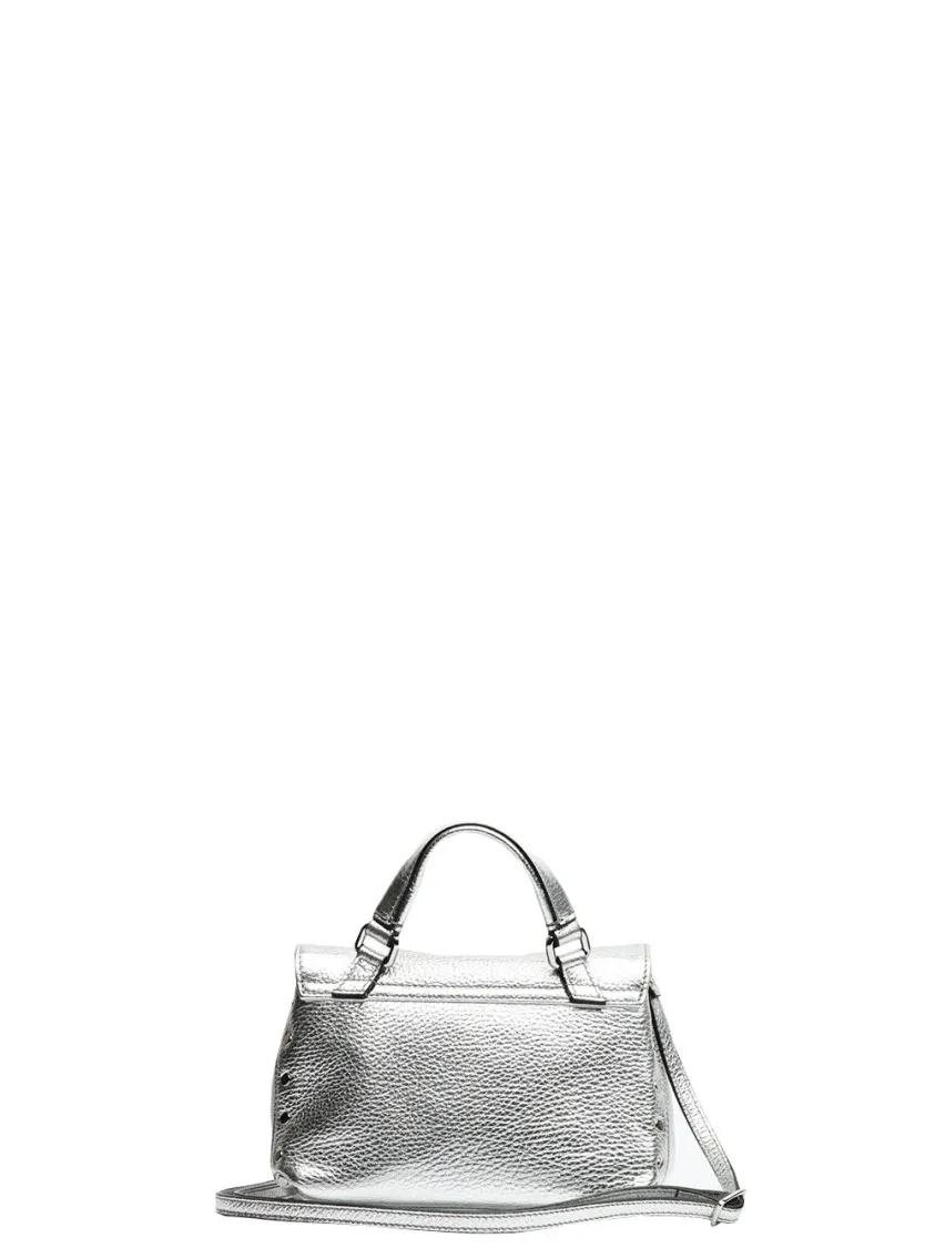 Zanellato Hobo bags Postina Baby Shoulder Bag With Muretto Texture in zilver