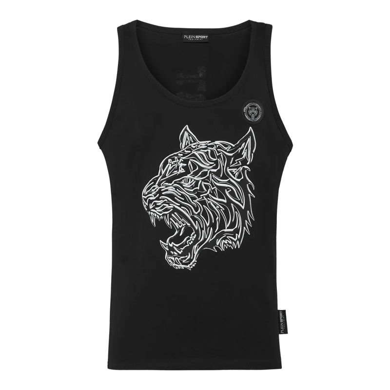 Plein Sport Top Tanktop Tiger schwarz