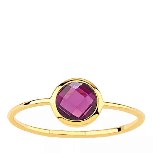 Indygo Chance Ring Pink Rhodolite Yellow Gold Bague solitaire