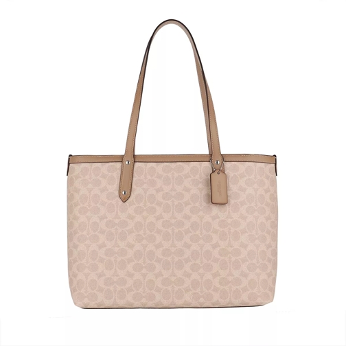 Coach Coated Canvas Signature Central Tote Zip Sand Taupe Boodschappentas