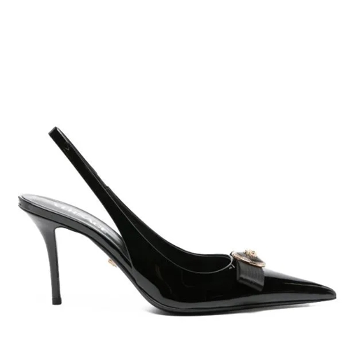 Versace Black Gianni Ribbon Sandals Black Escarpin