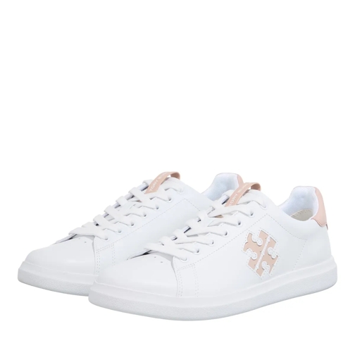 Tory Burch lage-top sneaker Double T Howell Court Titanium White / Shell Pink