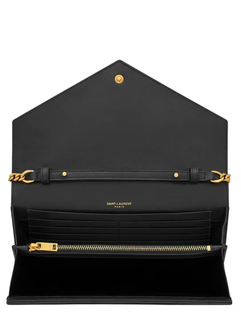 Thumbnail - Saint Laurent Portemonnaie - "Cassandre" Clutch Bag With Chain - Gr. unisize - in Schwarz - für Damen