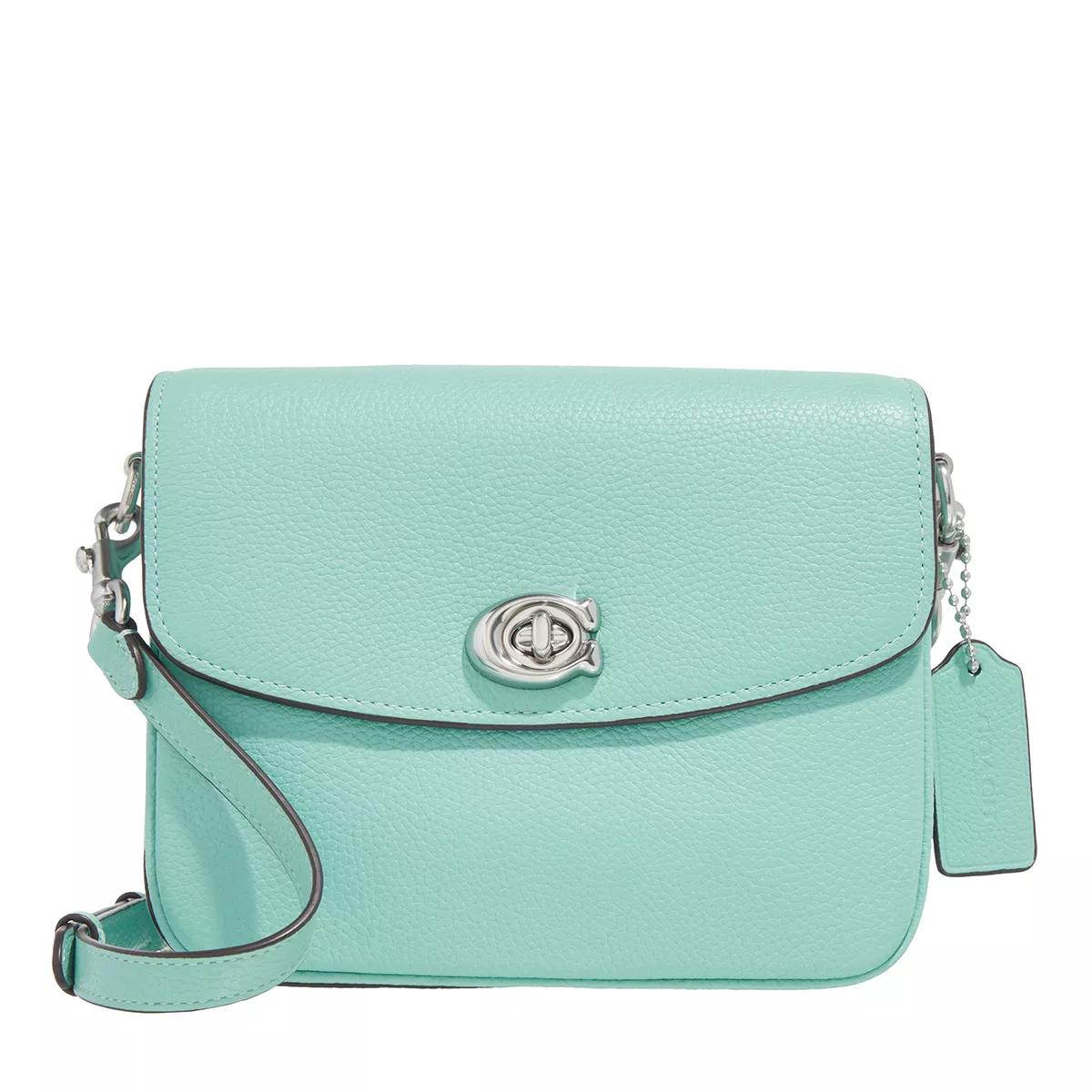 Coach Polished Pebbled Leather Cassie Crossbody 19, Grey Blue, One Size:  Handbags