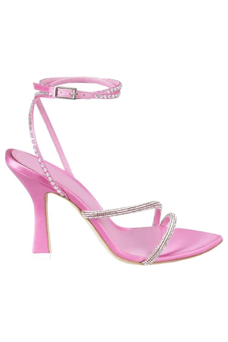 サンダル・ミュール 3Juin Giglio Syria Satin Candy Sandal Model 3Juin Giglio Syria Satin Candy Sandal Model Pink | Sandaal