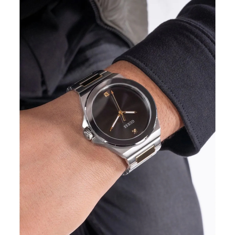 Guess Quarzuhr Quarz-Analoguhr Vinyl silber(Image 4)