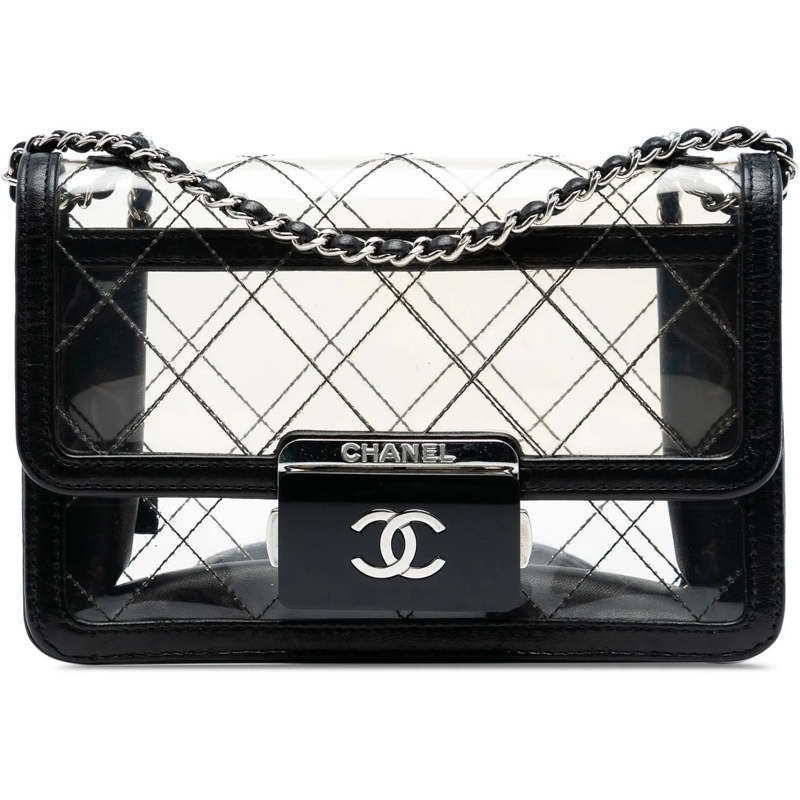 Chanel Schultertasche Small PVC Naked Beauty Lock Flap schwarz