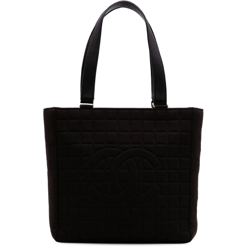 Chanel Shopper CC Chocolate Bar Jersey Tote braun