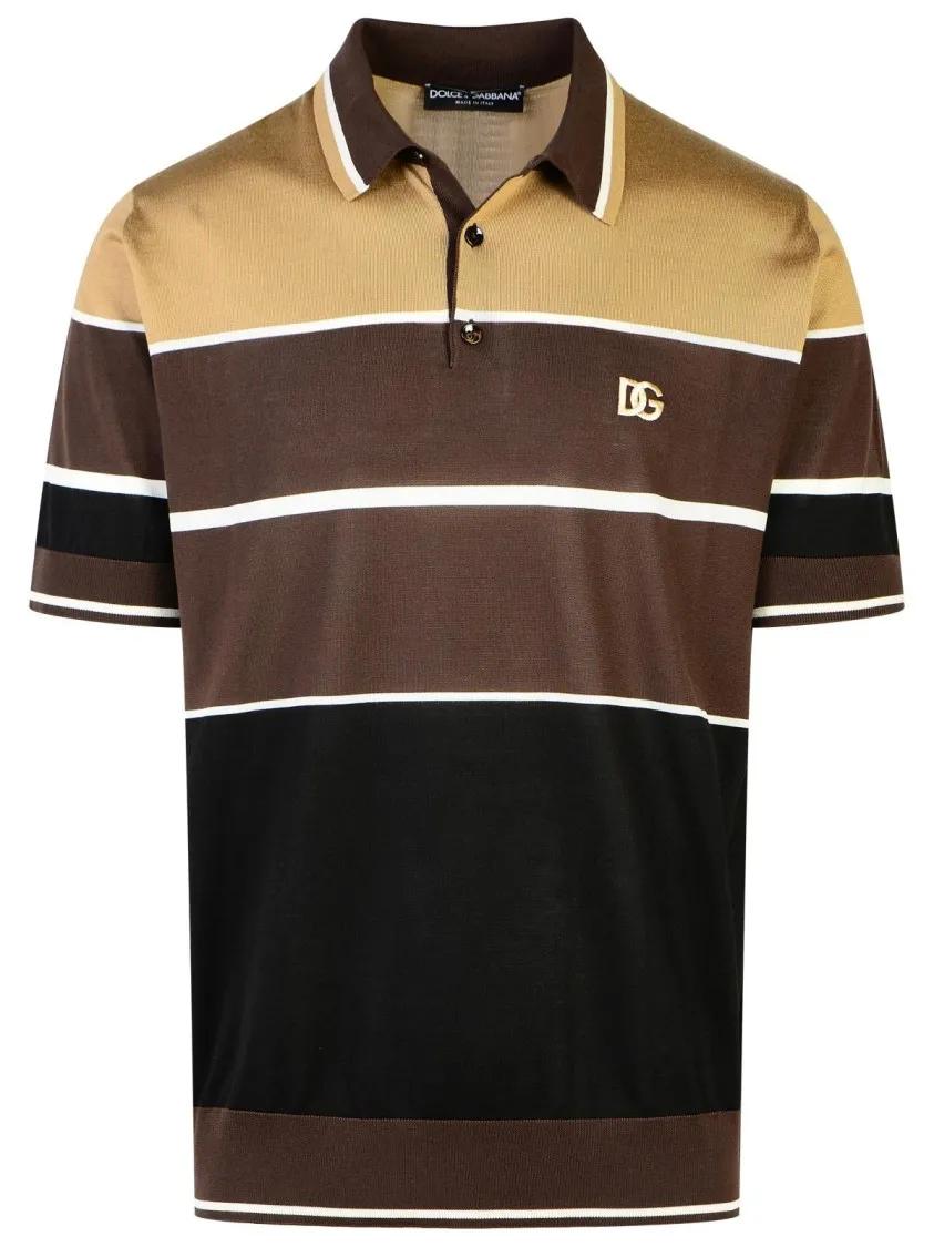 Dolce&Gabbana - Brown Silk Polo Shirt - Größe 50 - braun