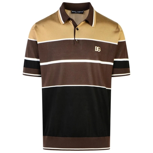 Dolce&Gabbana Brown Silk Polo Shirt Brown Polo