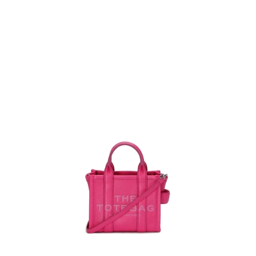 Marc Jacobs Tote Mini Leather Handbag With Logos Pink