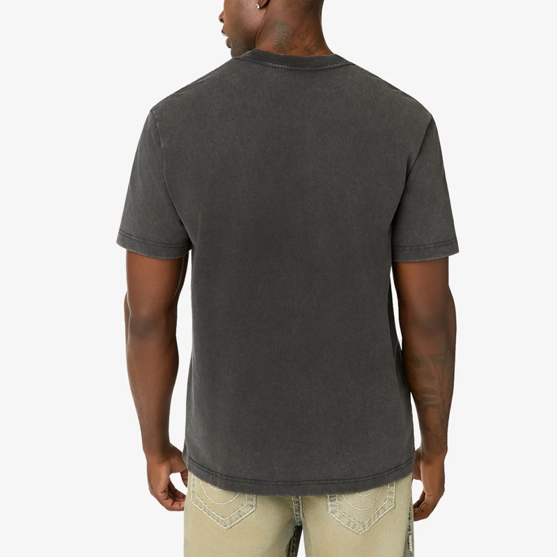 True Religion T-Shirt T-Shirt SNAKE- Gerader Schnitt- Überschnittende schwarz(Image 4)
