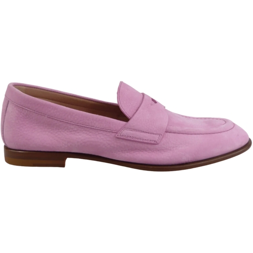 Santoni Loafer Mocassino Penny da Donna in Nabuk Rosa rose