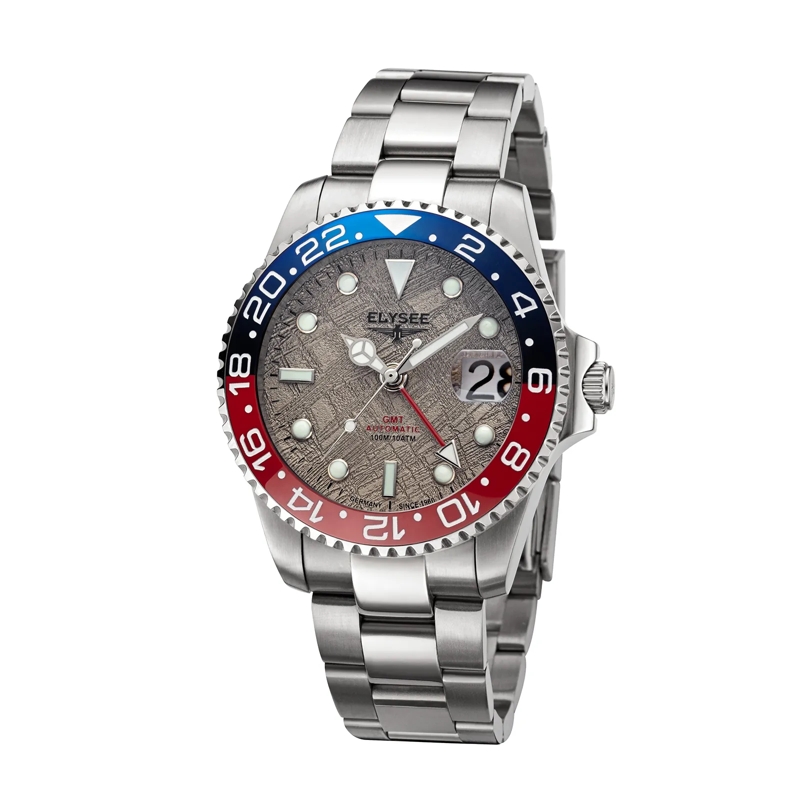 Elysee Quarzuhr GMT  AUTOMATIC . silber