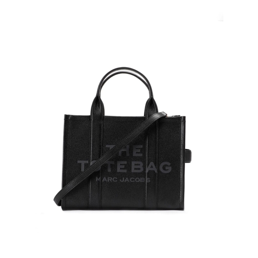 Marc Jacobs Draagtas Leather Handbag With Front Logo Black