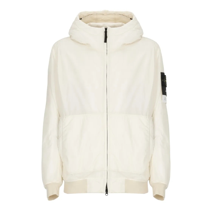 Stone Island Doudoune Ivory Hooded Jacket Neutrals