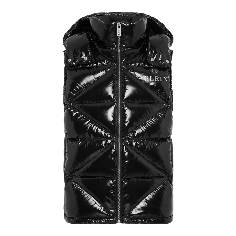 Philipp Plein Lederjacke Jacke Hexagon schwarz