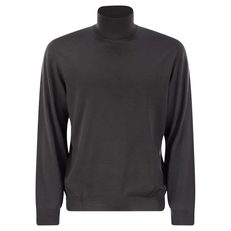 Fedeli Pullover Superfine Wool Turtleneck Derby Grey