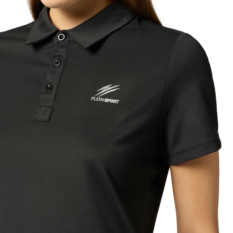 Plein Sport Top Pique Polo T-Shirt Reflective Scratch schwarz(Image 2)