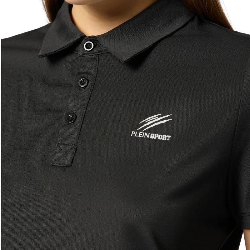 Plein Sport Poloshirt Pique Polo T-Shirt Reflective Scratch schwarz(Image 2)