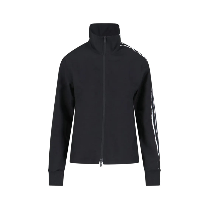 Y-3  Zip Sweatshirt In Black Recycled Fabric, High Neck Black