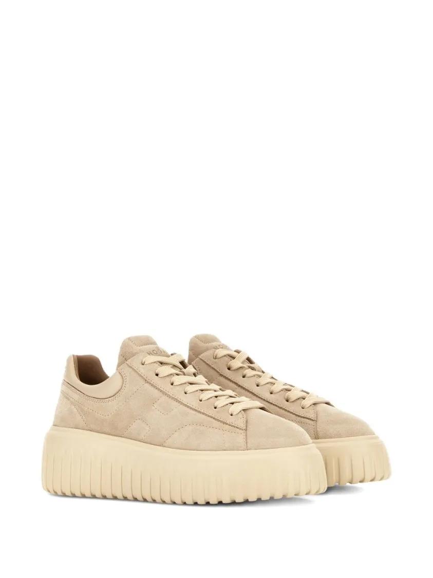 Thumbnail - Hogan Low-Top Sneaker - Beige Suede Sneakers With Lace-Up Front - Gr. 38 (EU) - in Beige - für Damen