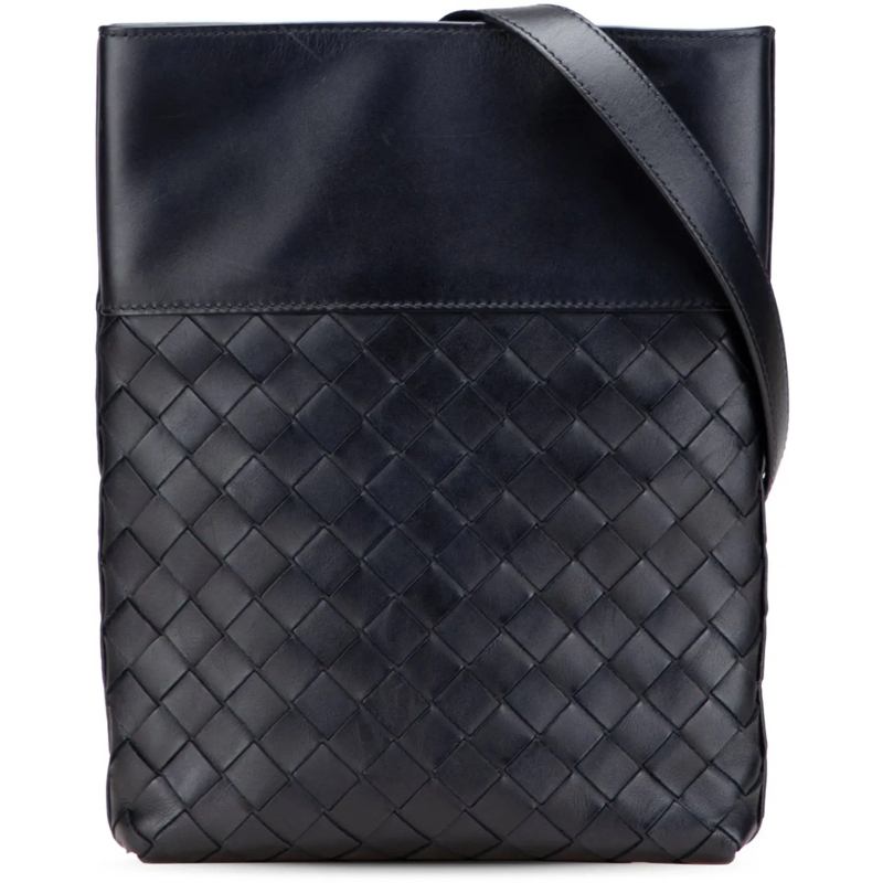 Bottega Veneta Schultertasche Nappa Intrecciato Messenger Bag schwarz