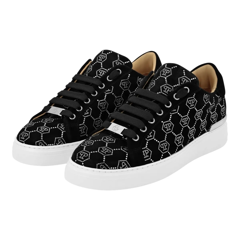Philipp Plein Low-Top-Sneaker Sneaker Monogram Mit Schmucksteinen schwarz