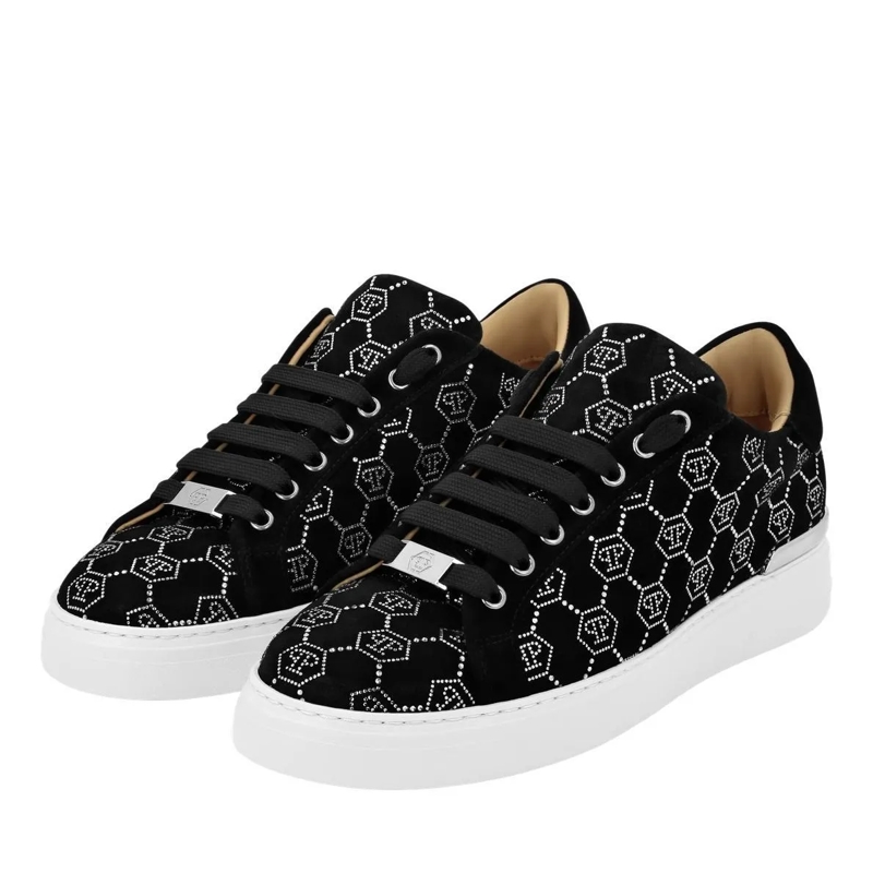 Philipp Plein Low-Top-Sneaker Sneaker Monogram Mit Schmucksteinen schwarz