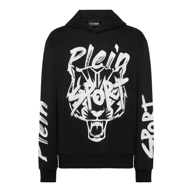 Plein Sport Top Kapuzen-Sweatshirt schwarz