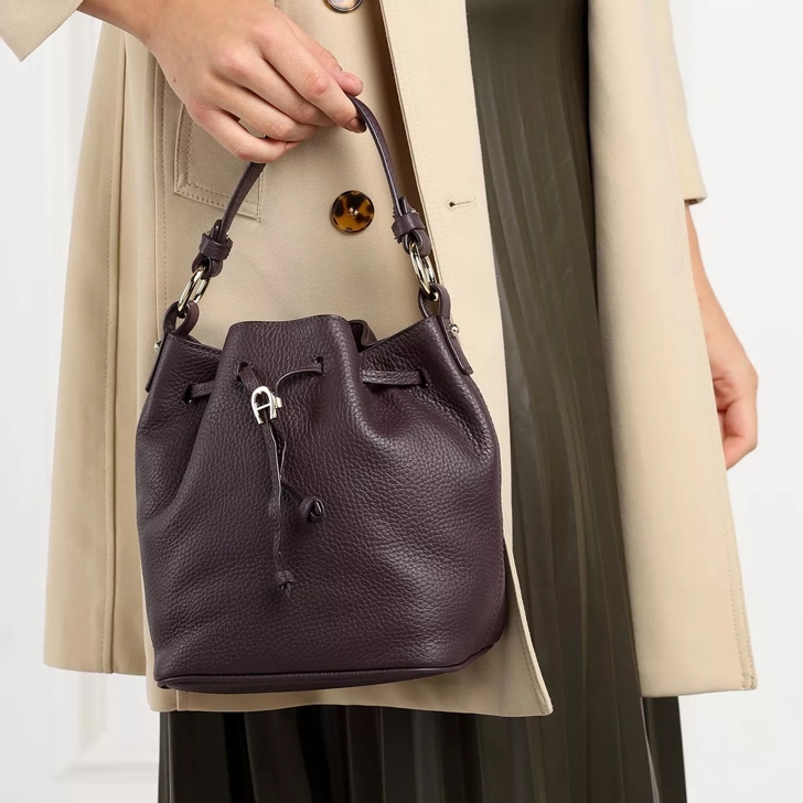 AIGNER Tara Crossbody Bag Plum Bucket Bag