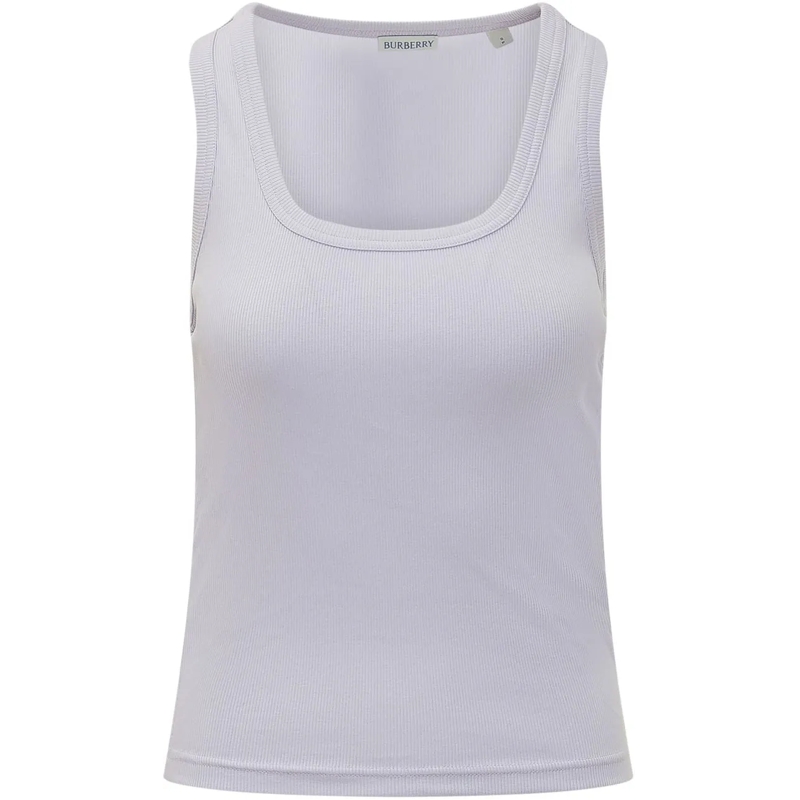 Burberry Top Top Senza Maniche a Coste weiß