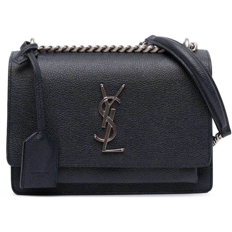 Saint Laurent Schultertasche Small Grained Calfskin Monogram Sunset Crossbody blau