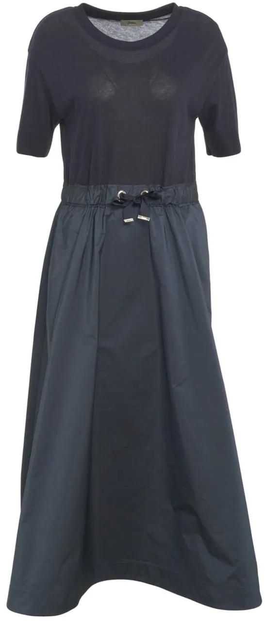 Thumbnail - Herno - Voluminous A-Line Dress With Adjustable Drawstring - Größe IT 46 - blue