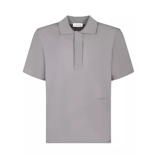 Lanvin Cotton Polo Shirt Grey 