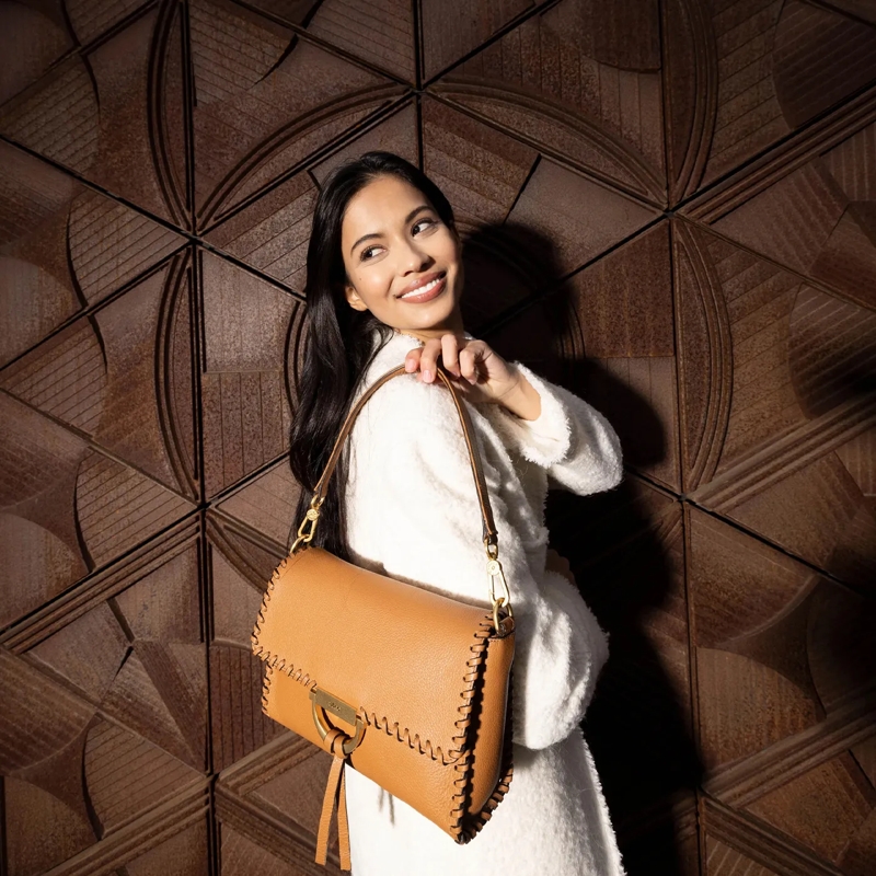 Abro Schultertasche Schultertasche TEMI braun