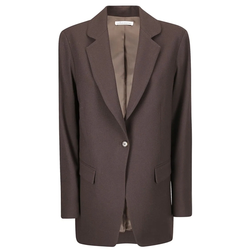 STEFANO MORTARI Blazer Classic Lapel Single-Breasted Jacket Brown