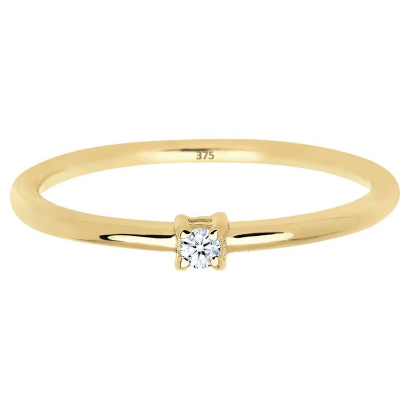 Elli Diamantring Ring Verlobungsring Diamant 0.03 ct. 375 Gelbgold weiss(Image 2)