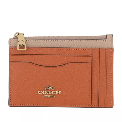Coach Colorblock Large Flat Card Case Taupe Ginger Multi Korthållare