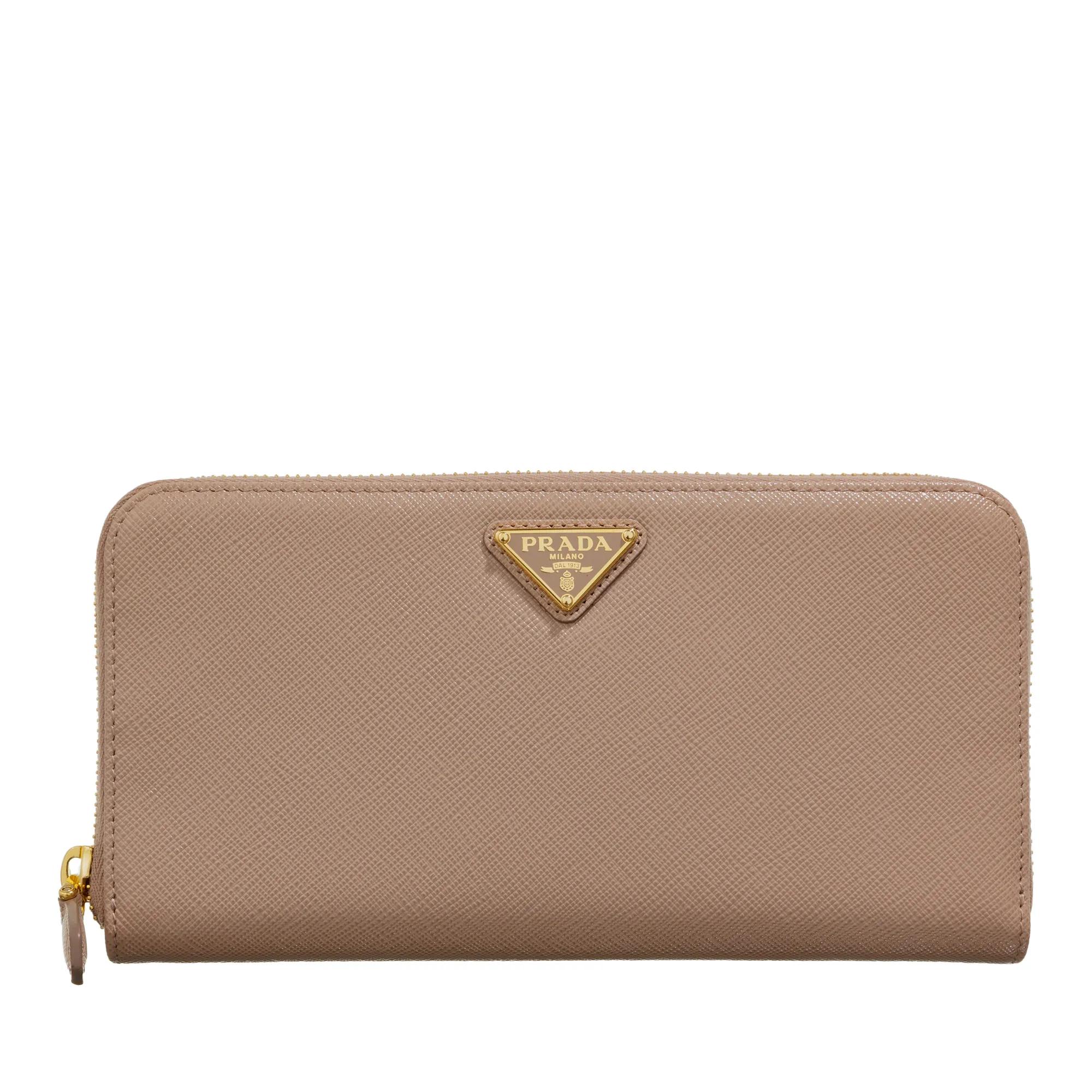 Prada Portemonnaie - Portafoglio Lampo Saffiano Zip Around Wallet - Gr. unisize - in Gold - für Damen