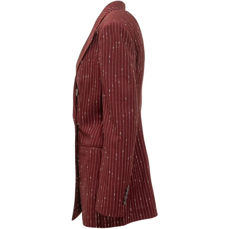 Dolce&Gabbana Blazer Giacca Doppiopetto Gessata con Revers a Lancia braun(Image 3)