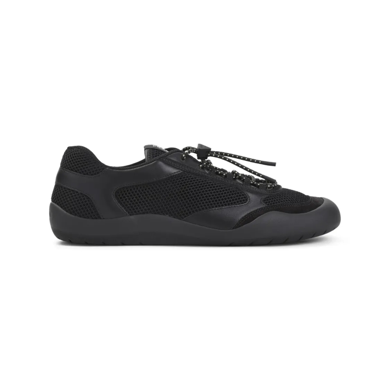 Prada Low-Top-Sneaker Black Laced Shoes With Mesh And Synthetic Overlays Black