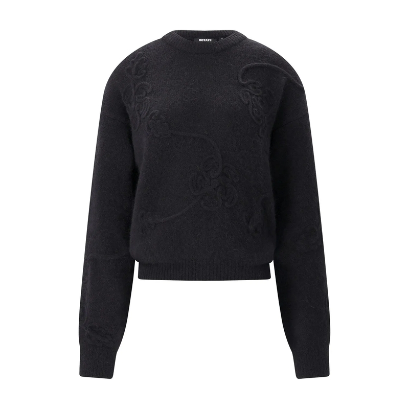 Rotate Pullover Pullover aus Woll-Mix schwarz