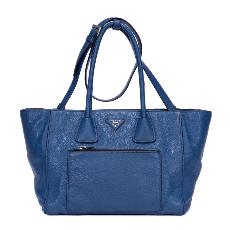 Prada Crossbody Bag Vitello Daino Tote blau