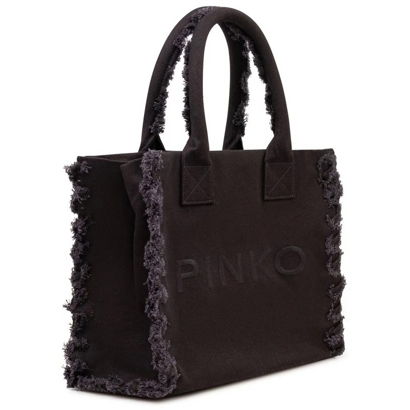 Pinko Shopper Borsa Shopper in Canvas con Logo dunkelgrau(Image 2)