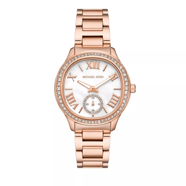 Michael Kors Michael Kors Sage Three Hand Rose Gold Tone Stainl Rosegold Quartz Horloge