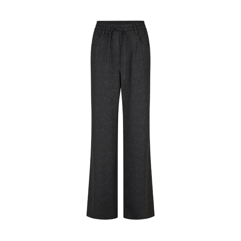 Marc Aurel Stoffhose Hose mit Kreide-Streifen schwarz