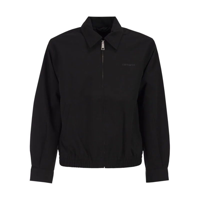 Carhartt Wip  Medium-Weight Nylon Canvas Jacket With Embroidered Black