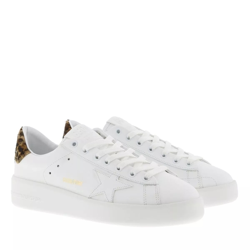 Golden Goose Pure Star Sneakers Leather Cotton White Leopard Low-Top Sneaker