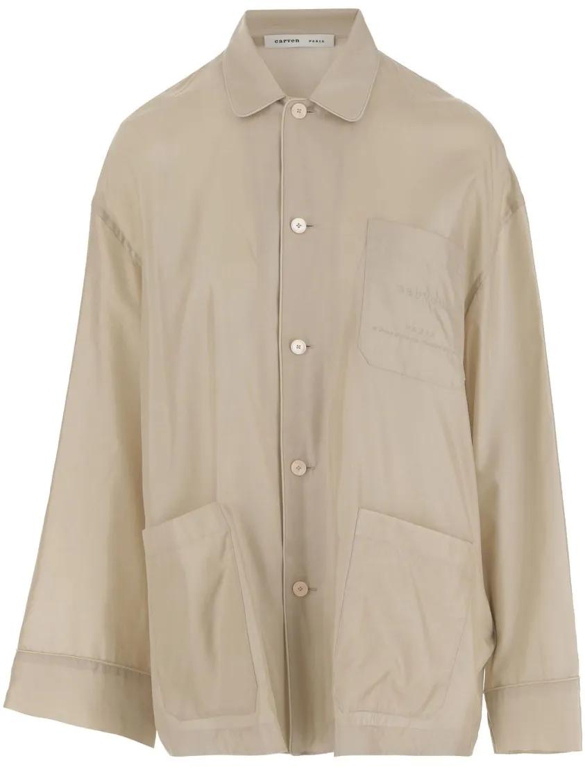 Thumbnail - CARVEN - Silk Oversized Shirt - Größe 40 - beige